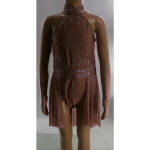 Dance Costume Medium Child Pink ieffiel Lyrical Ballet Contemporary Rhinestones